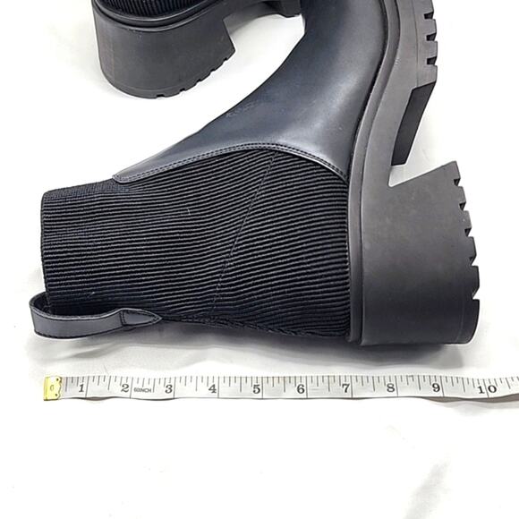 🚨NEW🚨STEVE MADDEN🚨 HOLLEY BLACK ANKLE CHUNKY CHELSEA BOOT LADIES 12 NWOB - Picture 9 of 16